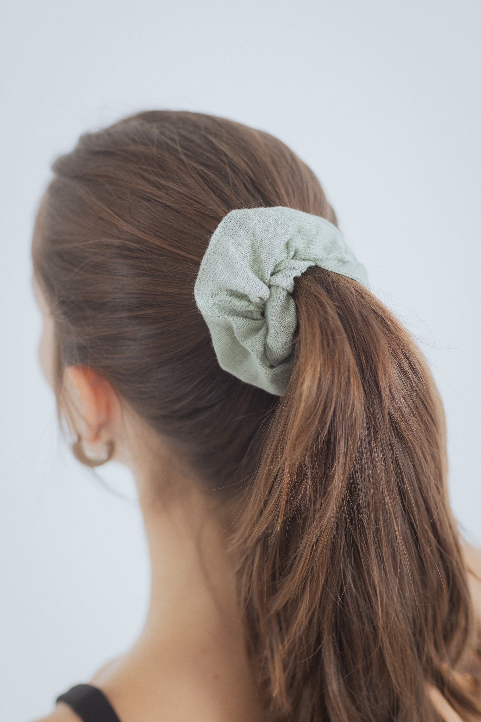 Lniana gumka scrunchie Flora